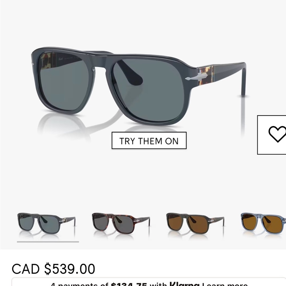 Persol Classic Navy Unisex Sunglasses made in Italy